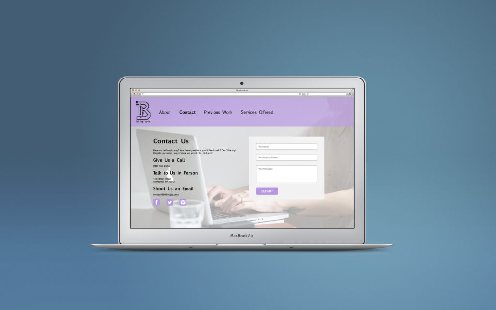 Bit by Byte contact page